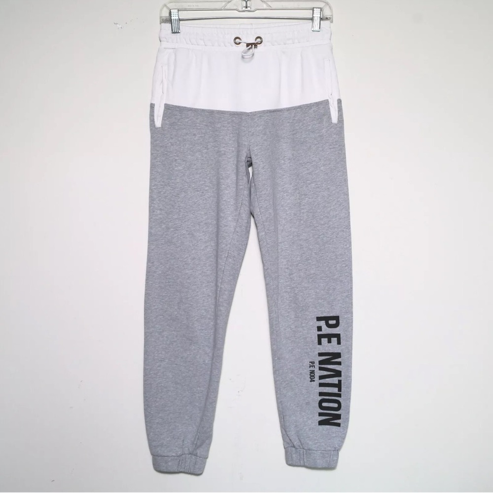 P.E NATION Gray/White Casual Jogger Pants Sweatpants w/ Pockets Women's Small 🔥
